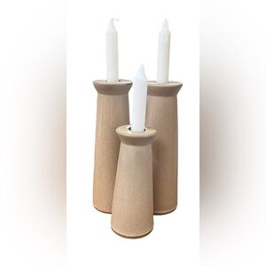 Nwt set of 3 candleholders threshold one 6” & two 8” taper candles